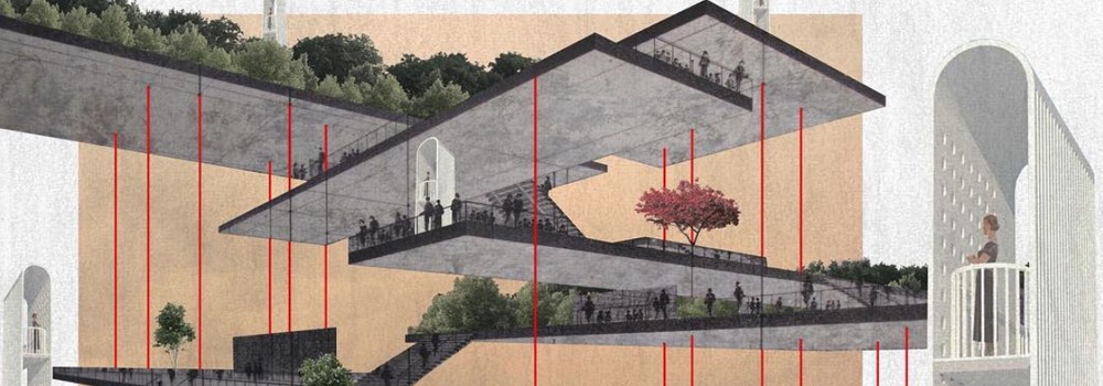 Detailed architectural and interior design image highlighting various aspects of both disciplines.