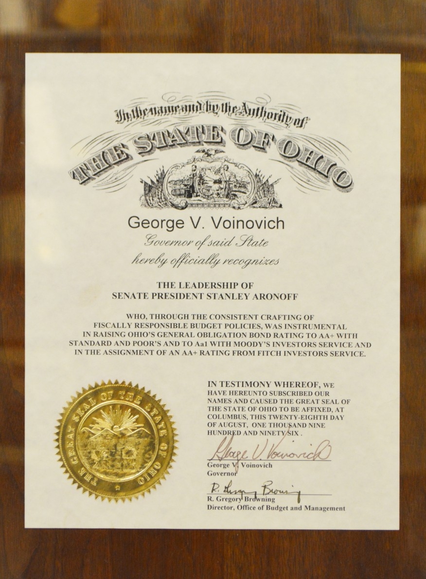 The Leadership of Senate President Stanley Aronoff