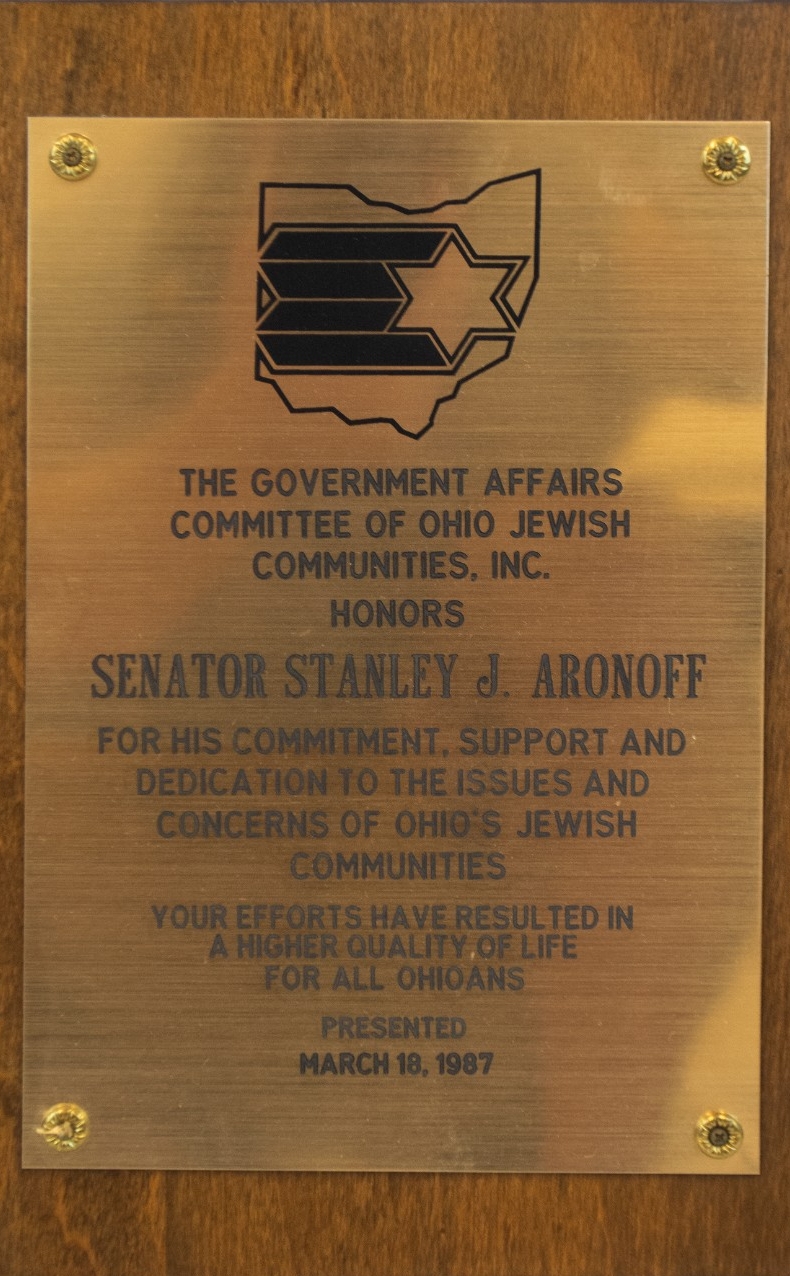 The Government Affairs Committee of Ohio Jewish Communities, Inc. Honors Senator Stanley J. Aronoff.