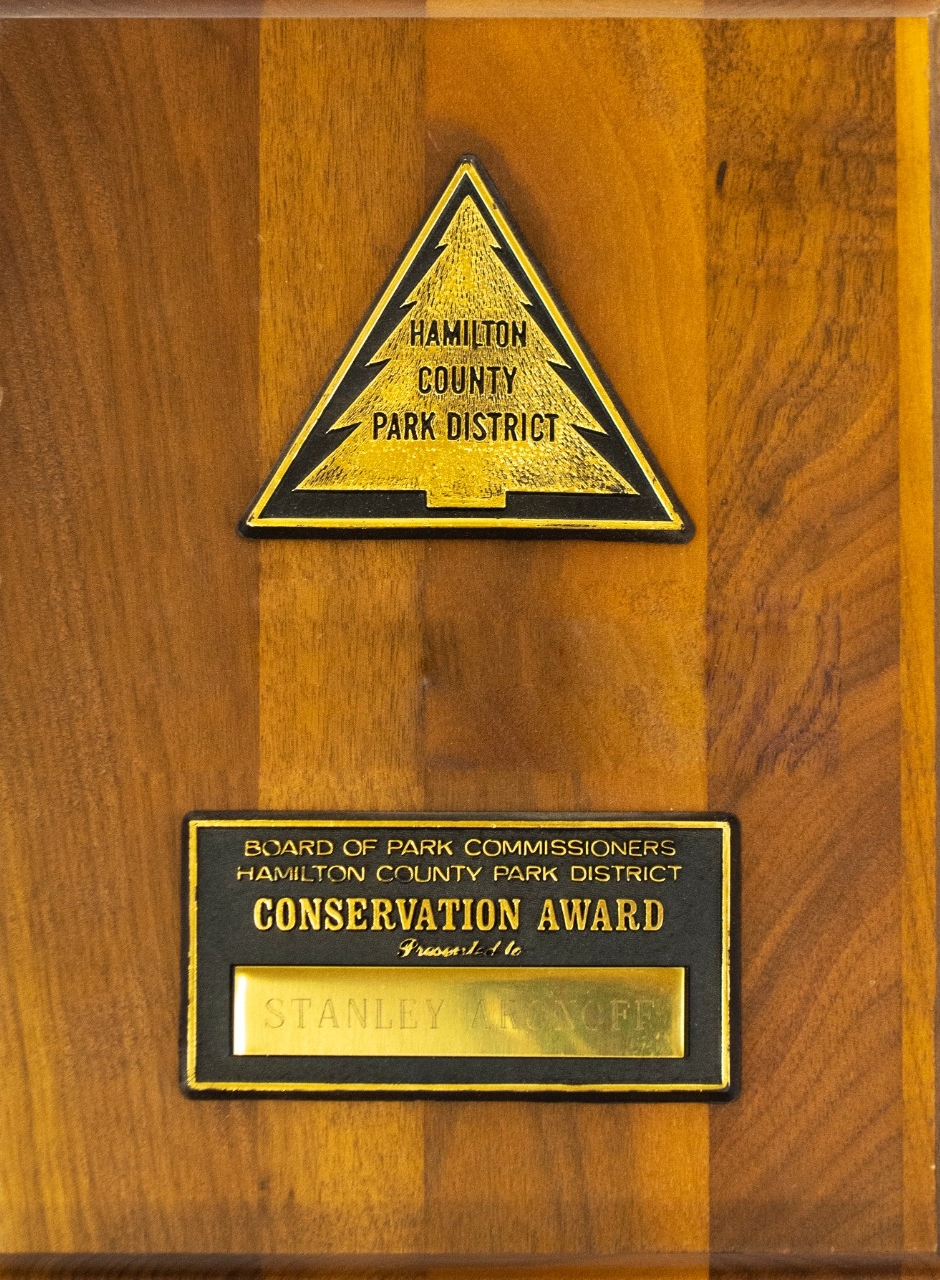 Hamilton County Park District Board of Park Commissioners presents the Conservation Award to Stanley J. Aronoff.