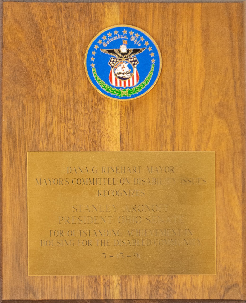 Mayors Committee on disability issues Recognizes Stanley Aronoff 