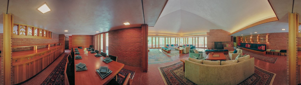 Frank Lloyd Wright's Boswell Home dining room, Cincinnati OH by Thomas R. Schiff