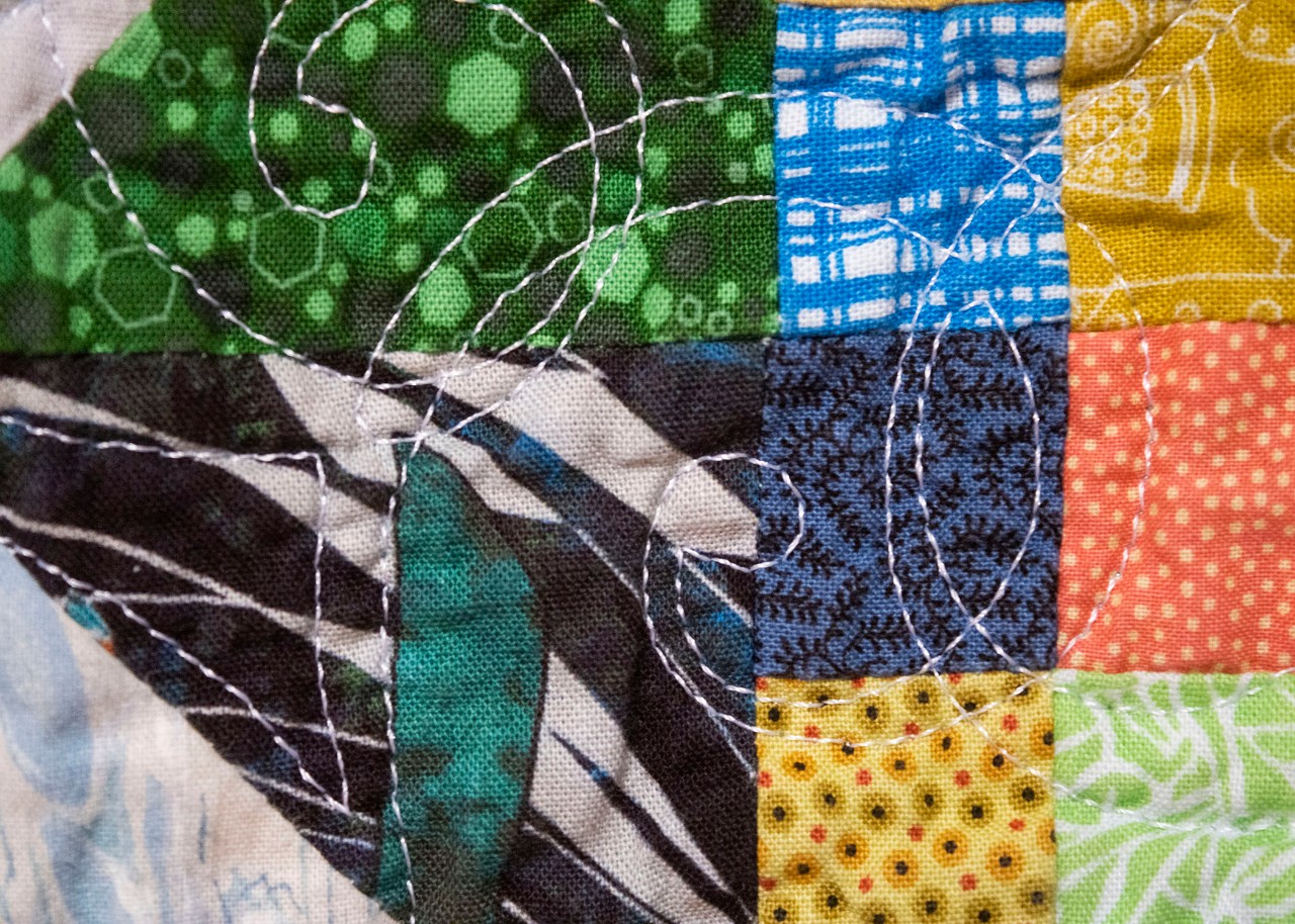 Cotton fabric, wool batting, polyester thread