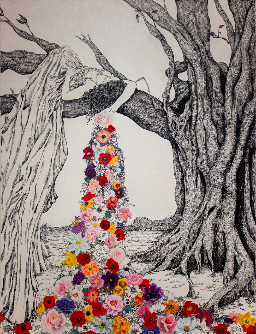 Avery Blair-Wilson, All That is Left is Their Whispers, acrylic on canvas