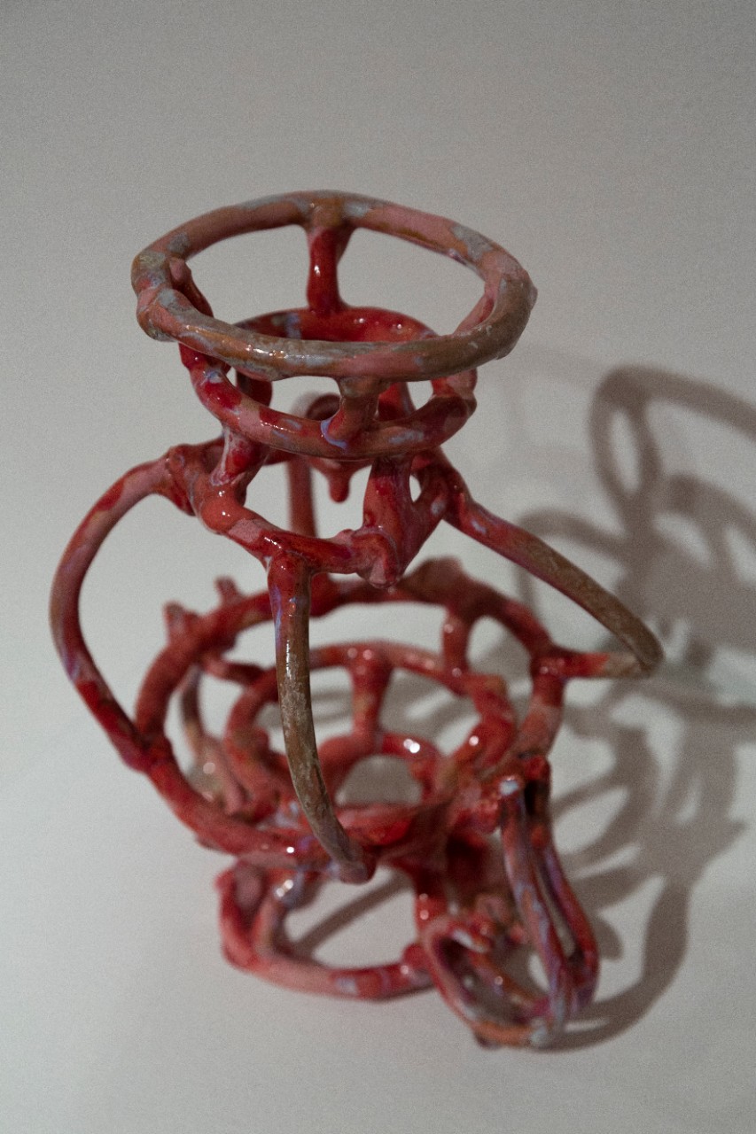 red stoneware coil object