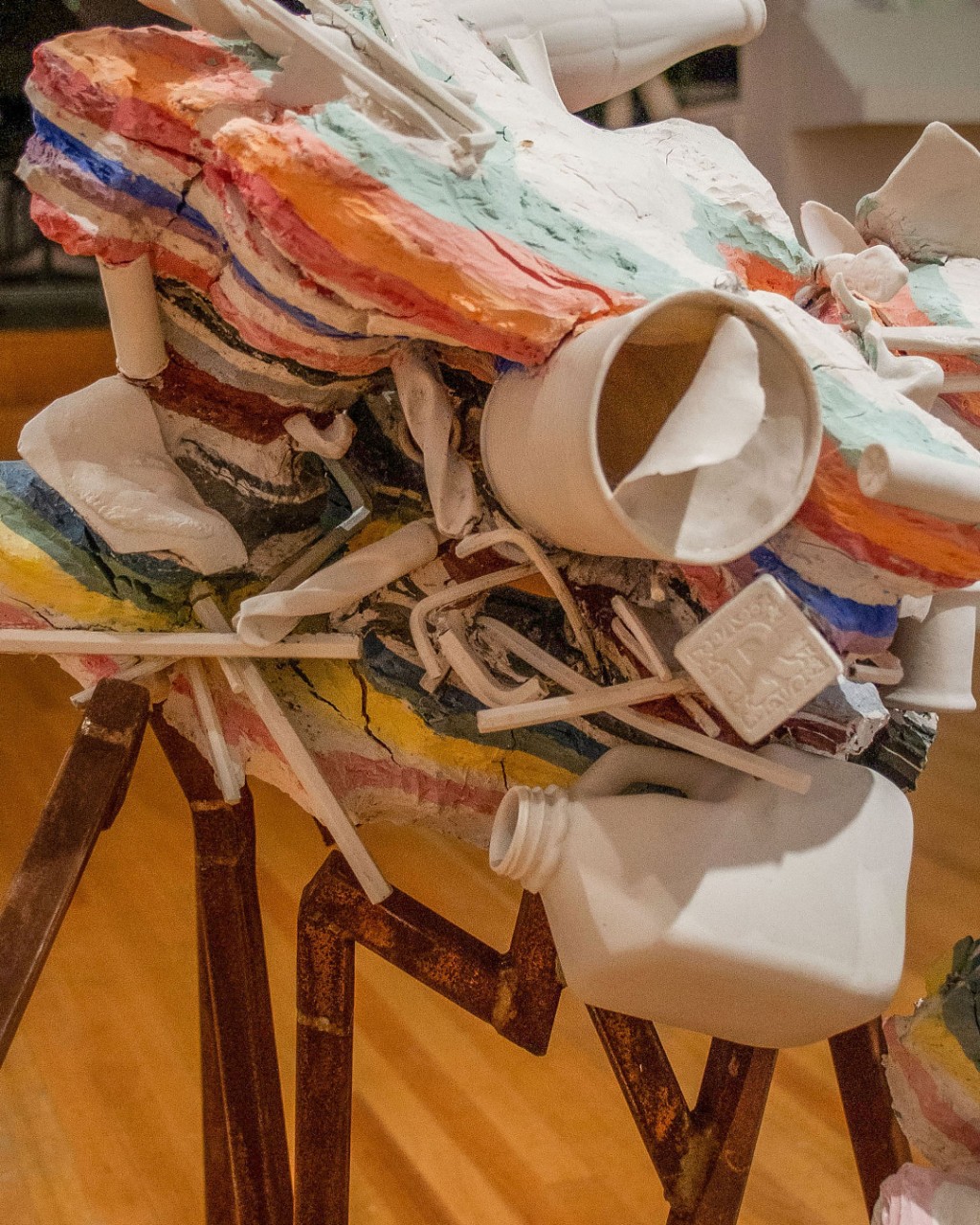 detail of ceramic and neon work