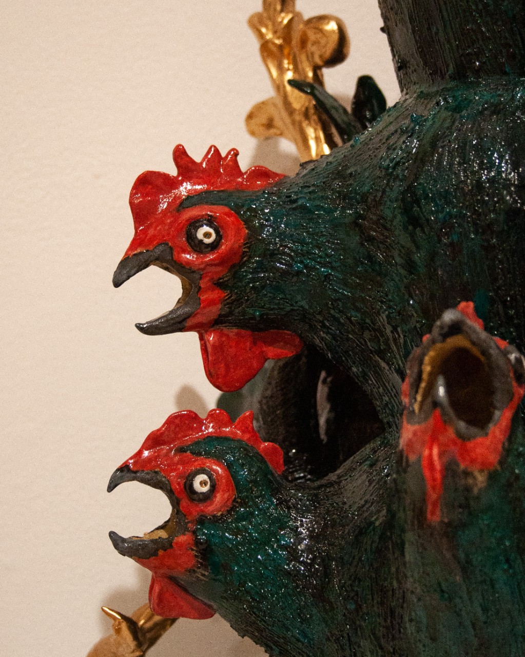 detail of ceramic chicken