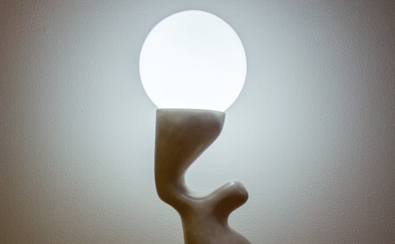 detail of ceramic lamp