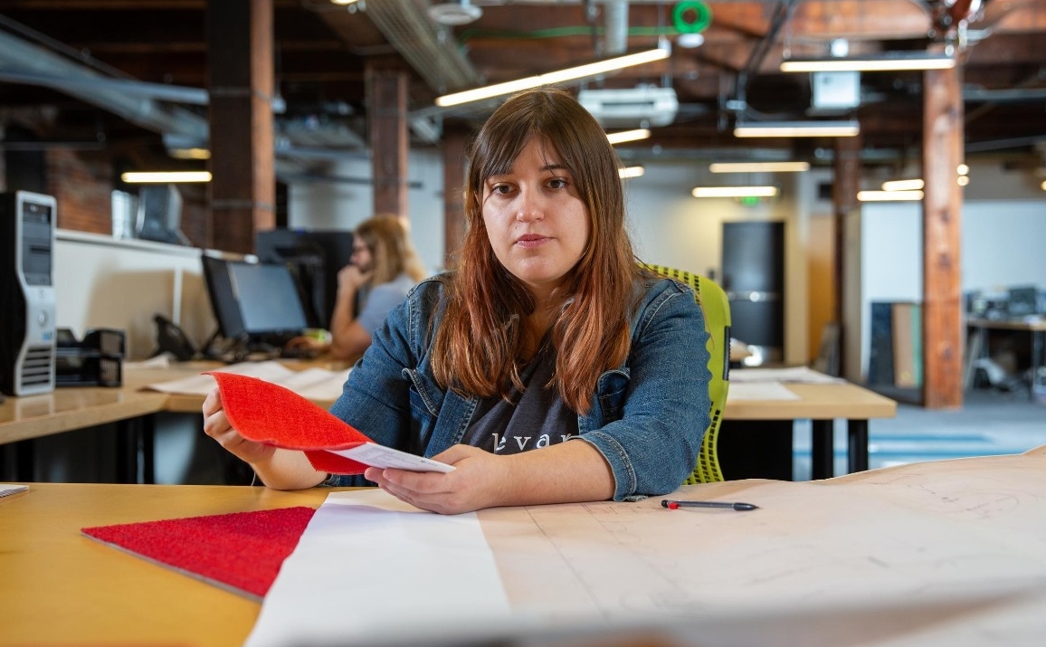 UC students Adia Eagle and Connor Potts co-op at Elevar Design Group Cincinnati.