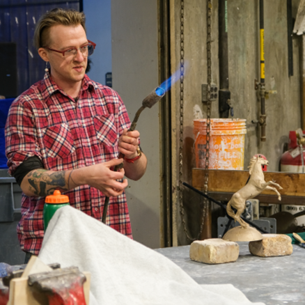 Shane Hatfield  in the Patina Workshop